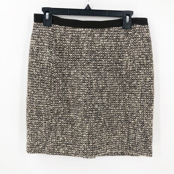 Talbots Womens Skirt Size 6 PETITE Brown Tweed Wool Blend - Picture 1 of 6